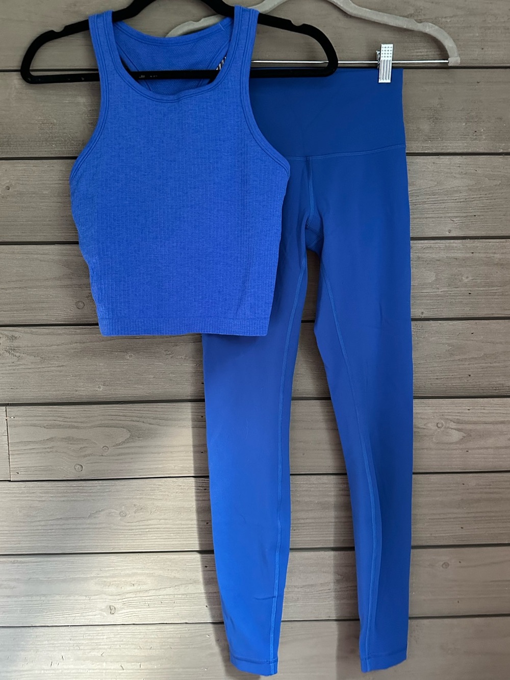 Lululemon SET Cobalt Blue Ebb to Street Tank Top & Wunder Train 25” Size 4 / 6